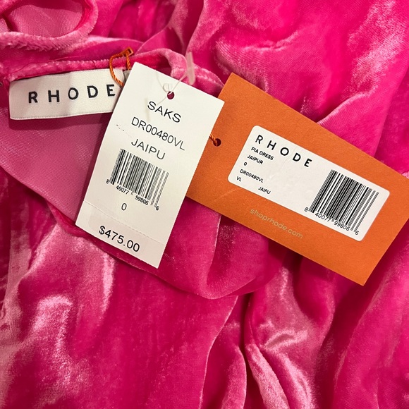 NWT RHODE Pia Velvet Mini Dress - Picture 5 of 5